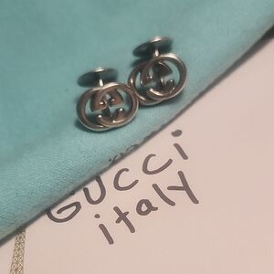Gucci Sterling Silver logo Cufflinks..original Gucci Guarented